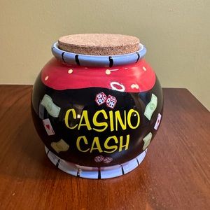 Casino Cash Ceramic Money Jar